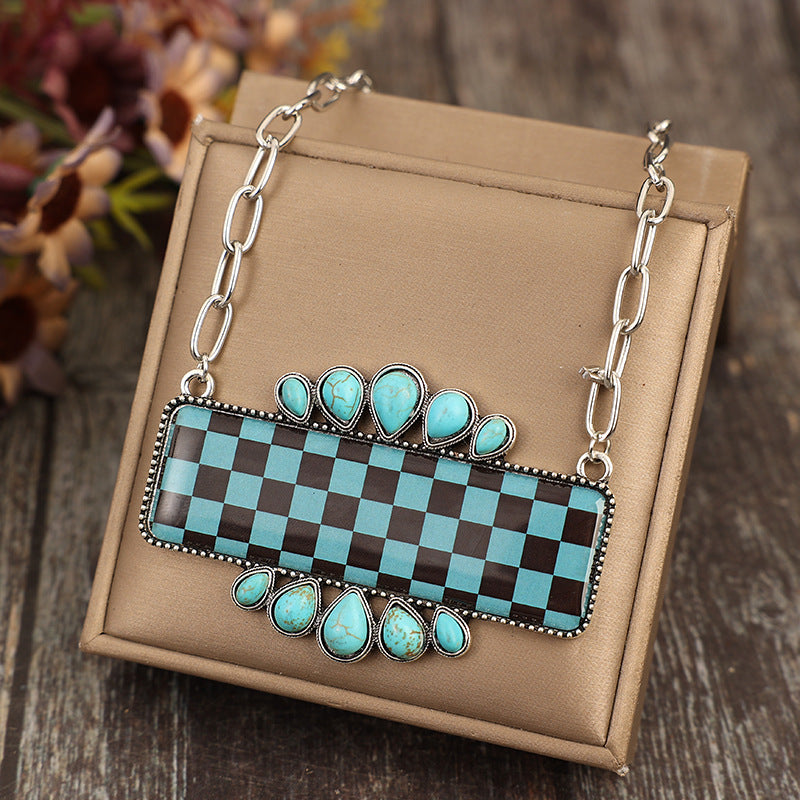 Wholesale Bohemian Turquoise Vintage Pendant Necklace